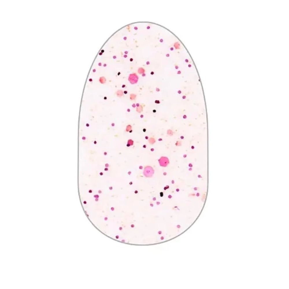 Color Street FANCY PANTS Pink & Holographic Glitter Clear Overlay Nail Set